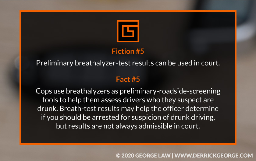 ext- Fiction #5- Preliminary breathalyzer-test results can be used in court...
